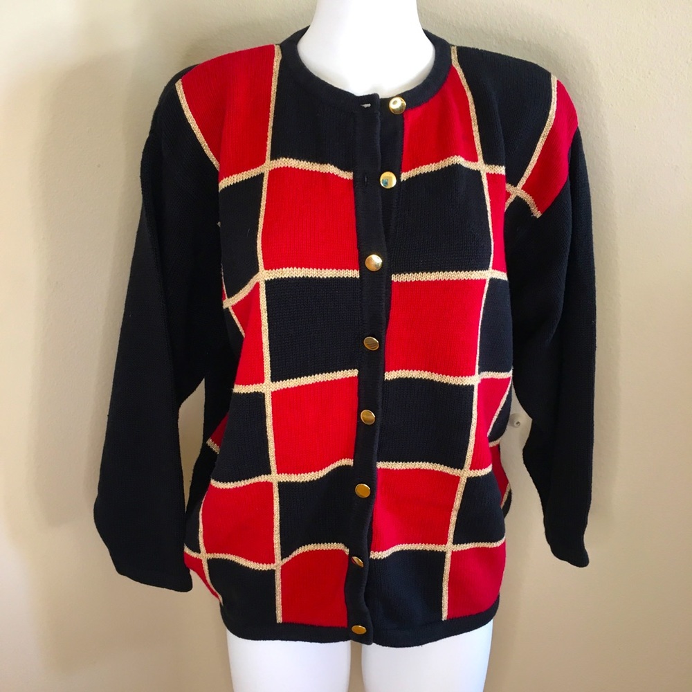 Vintage Dress Barn Woman Ugly Christmas Sweater size 22/24 Ramie & Cotton Black